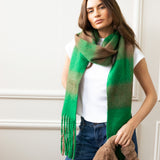 Chunky Green and Brown Check Scarf