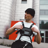 Black Chest Bag with Silver Trim - svnx