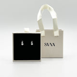 Mini Pearl Diamante Earrings in Silver