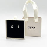 Mini Pearl Diamante Earrings in Silver