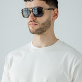 Tortoiseshell Navigator Sunglasses with Green Lenses