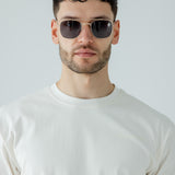 Metal Frame Aviator Style Square Sunglasses
