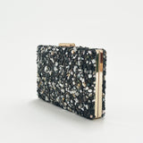Embellished Clutch bag in Black Speckle