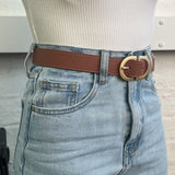 Brown Belt with Gold Metal Buckle