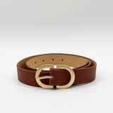 Brown Belt with Gold Metal Buckle