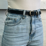 Gold Buckle Belt in Black