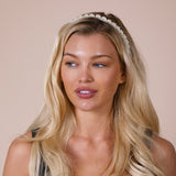 Minimal Pearl Headband In White