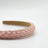 Lattice Beaded Headband In Pink