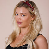 Heart Embellished Headband In Red