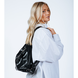 Hobo Shoulder Bag & Backpack in Black - 2 in 1