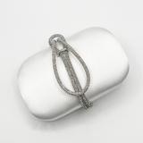 Clutch bag with Crystal Strap Handle in Silver