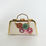 Double Sided Box Clutch with Applique Floral