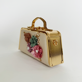 Double Sided Box Clutch with Applique Floral