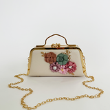 Double Sided Box Clutch with Applique Floral