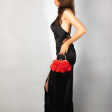3D Rose Clutch Bag in Red