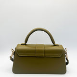 Small Crossbody Hard Top Handle Bag in Olive