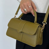 Small Crossbody Hard Top Handle Bag in Olive