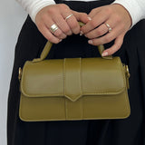Small Crossbody Hard Top Handle Bag in Olive