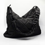 Nylon Quilted Shoulder Bag with Ruched Strap