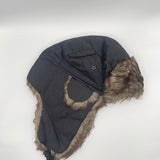 Black Tapper Hat with Faux Fur Lining