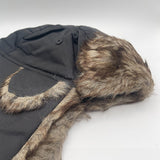 Black Tapper Hat with Faux Fur Lining