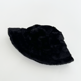 Soft Plush Black Bucket Hat