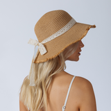Lace Ribbon Straw Sun Hat