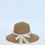 Lace Ribbon Straw Sun Hat
