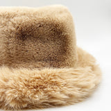 Faux Fur Bucket Hat In Beige