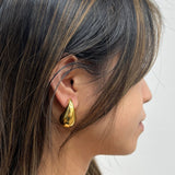 Chunky Waterdrop Earrings in Gold