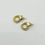 Multi-Layer Circle Stud Earrings in Gold - Gift Boxed