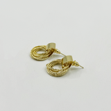 Multi-Layer Circle Stud Earrings in Gold - Gift Boxed