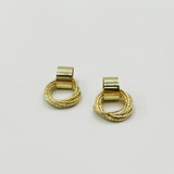 Multi-Layer Circle Stud Earrings in Gold - Gift Boxed