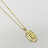 Virgin Mary Pendant Necklace in Gold