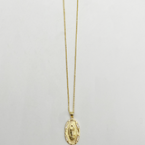 Virgin Mary Pendant Necklace in Gold