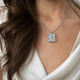 Booklet Locket Pendant Necklace in Silver