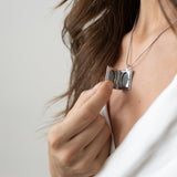 Booklet Locket Pendant Necklace in Silver