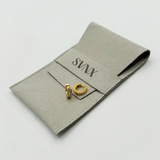 Mini Huggie Hoop with Clear Stones - Gold