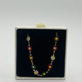 Daisy Chain Necklace in Multi Gold