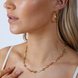 Daisy Chain Necklace in Multi Gold