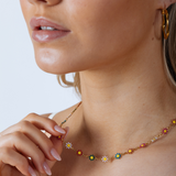 Daisy Chain Necklace in Multi Gold