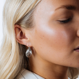 Ribbed Hoops in Silver