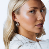 Ribbed Hoops in Silver