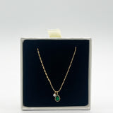 Teardrop Pendant Necklace in Emerald Green - Gift Boxed