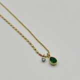 Teardrop Pendant Necklace in Emerald Green - Gift Boxed