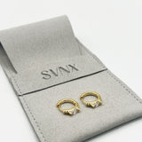 Oval Crystal Huggie Hoops