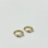Oval Crystal Huggie Hoops