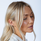 Oval Crystal Huggie Hoops
