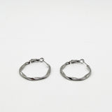 Twist Hoops in Silver - Pouch Included