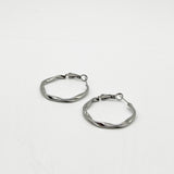 Twist Hoops in Silver - Pouch Included